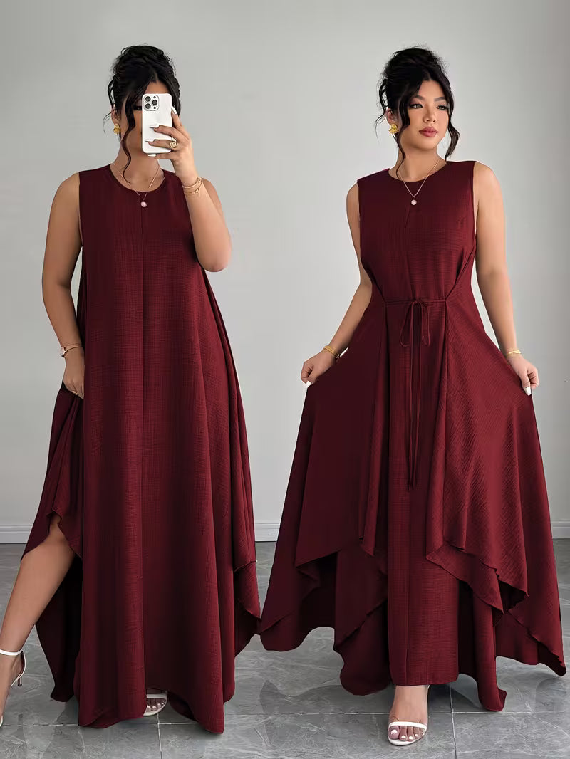 Elegant Tie-Belt A-Line Dress💖