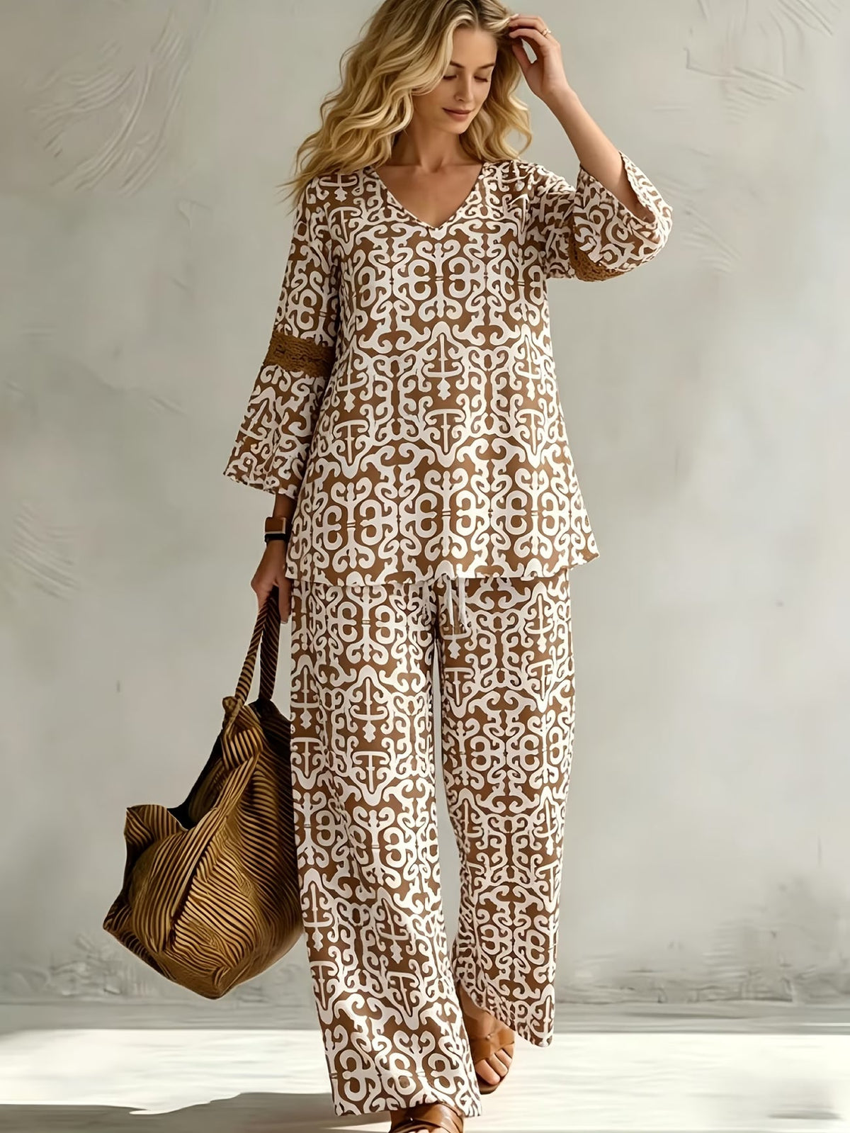Geometric Luxe Lounge Co-Ord Set