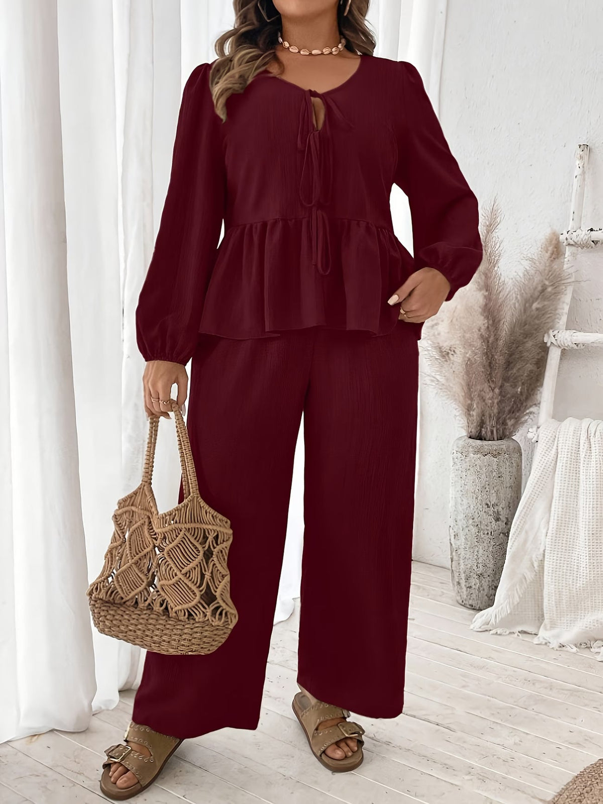 Elegant Floral Ruffle Co-Ord Set