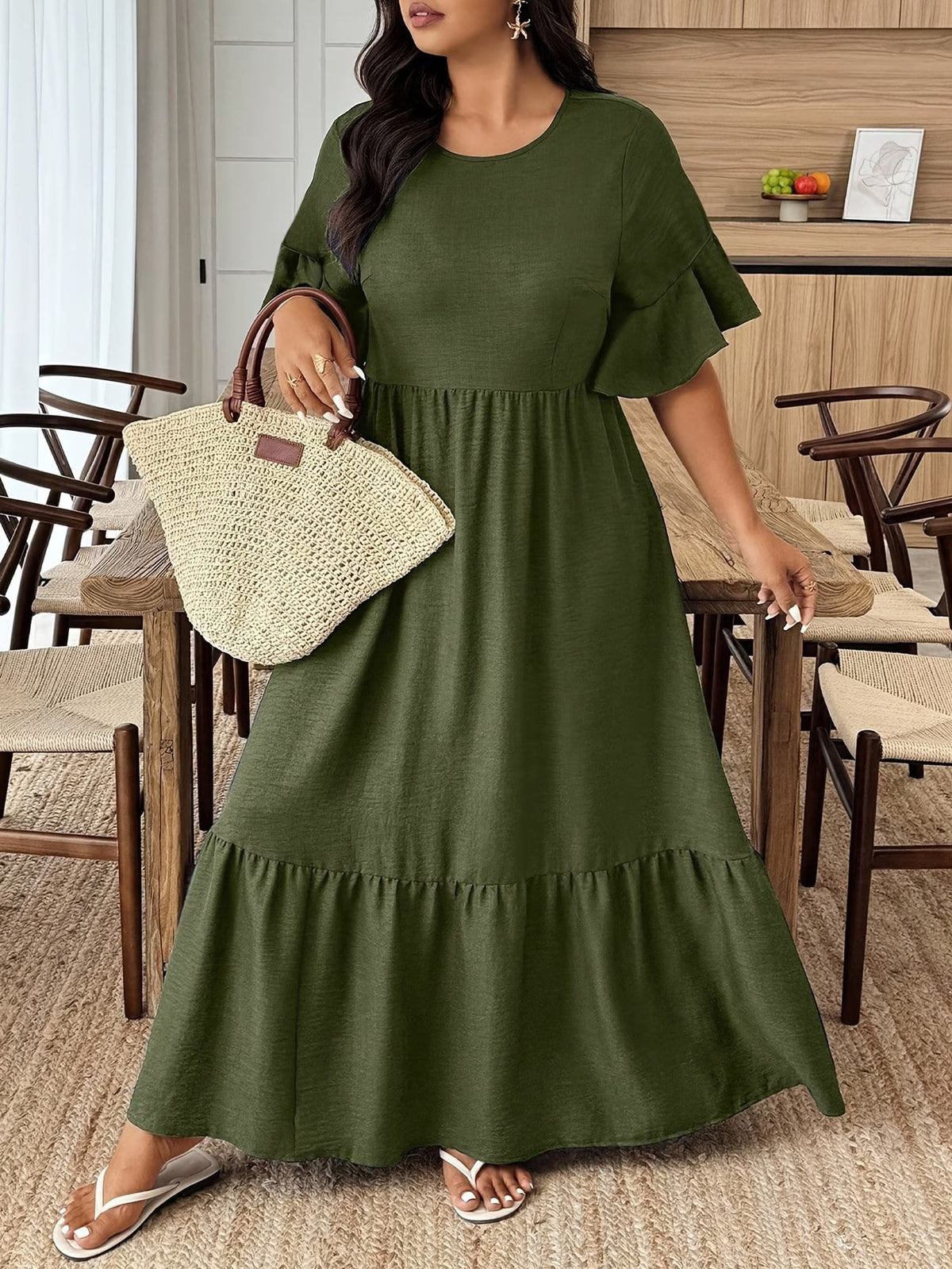Graceful Summer Printed A-Line Maxi Dress