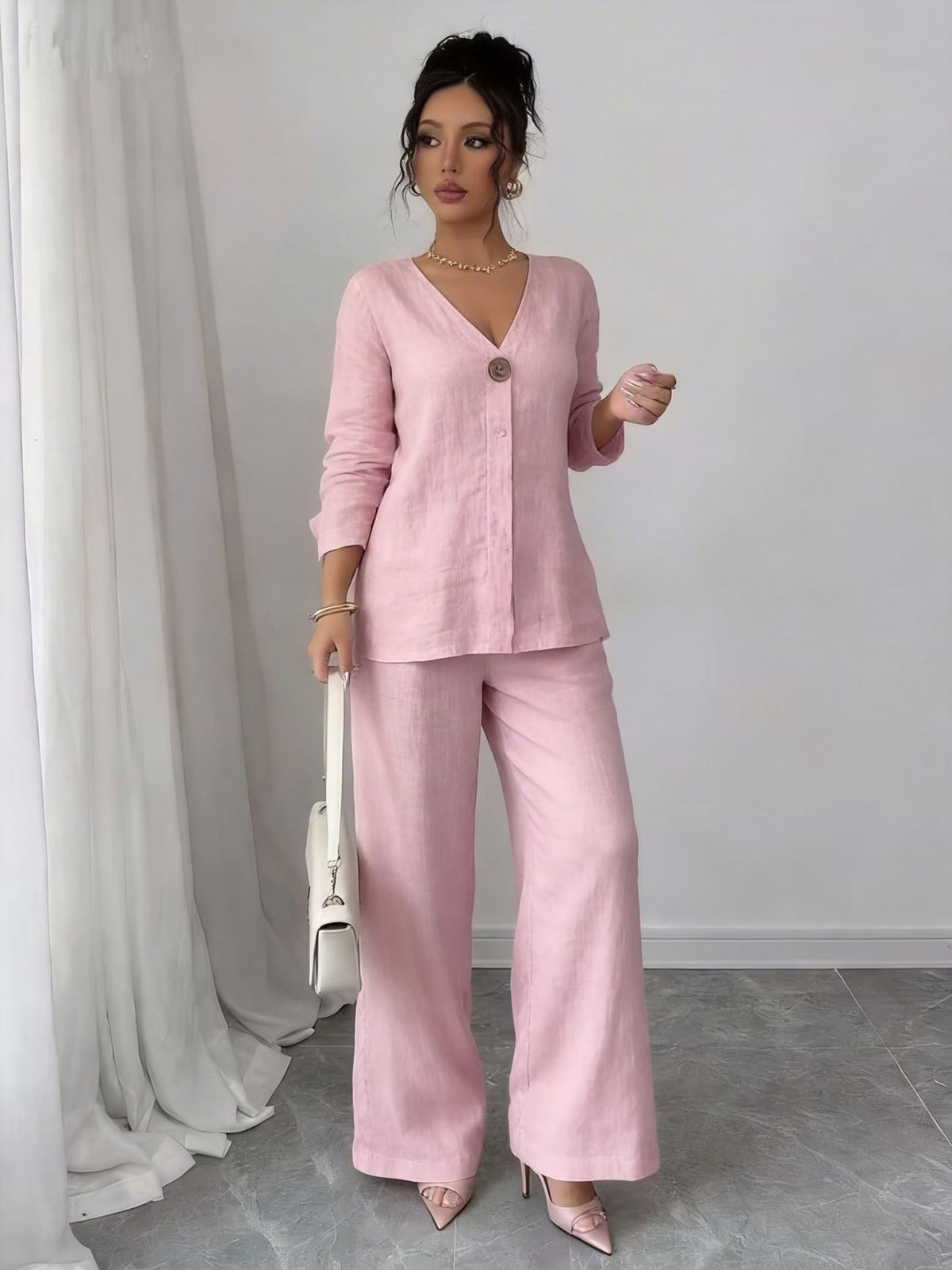 European Luxe Wide-Leg Co-Ord Set