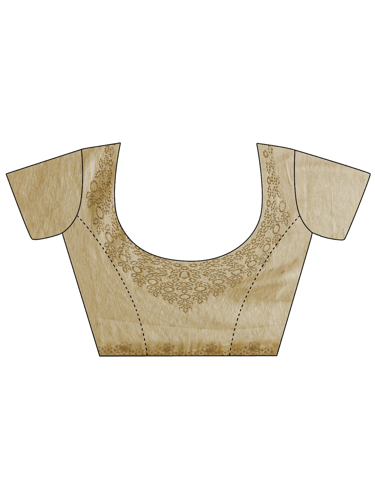 Anouk Gold Floral Embellished Silk Blend Saree With Unstitched Blouse Piece