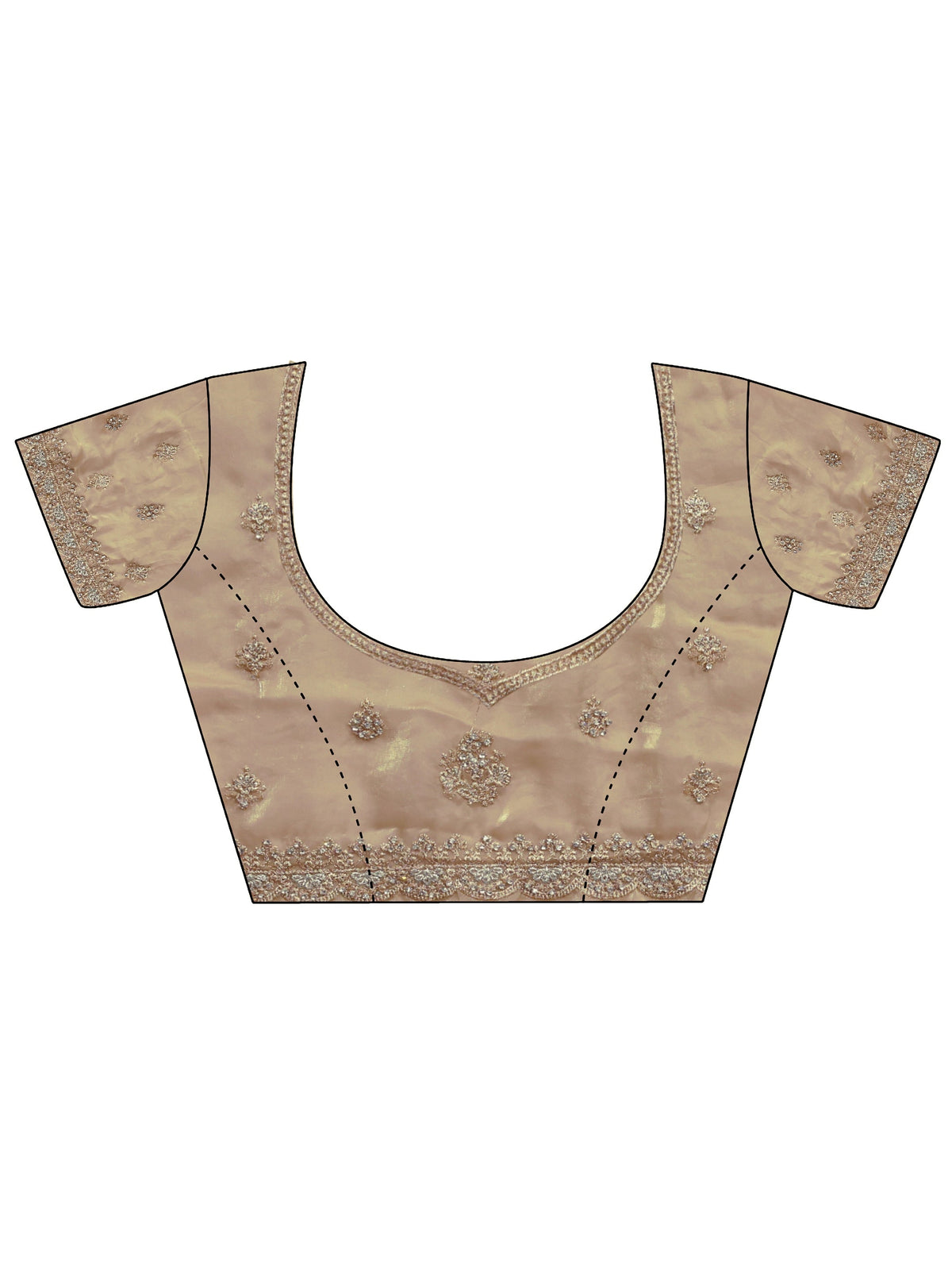 Anouk Art Beige Embellished Tissue Saree With Unstitched Blouse Piece