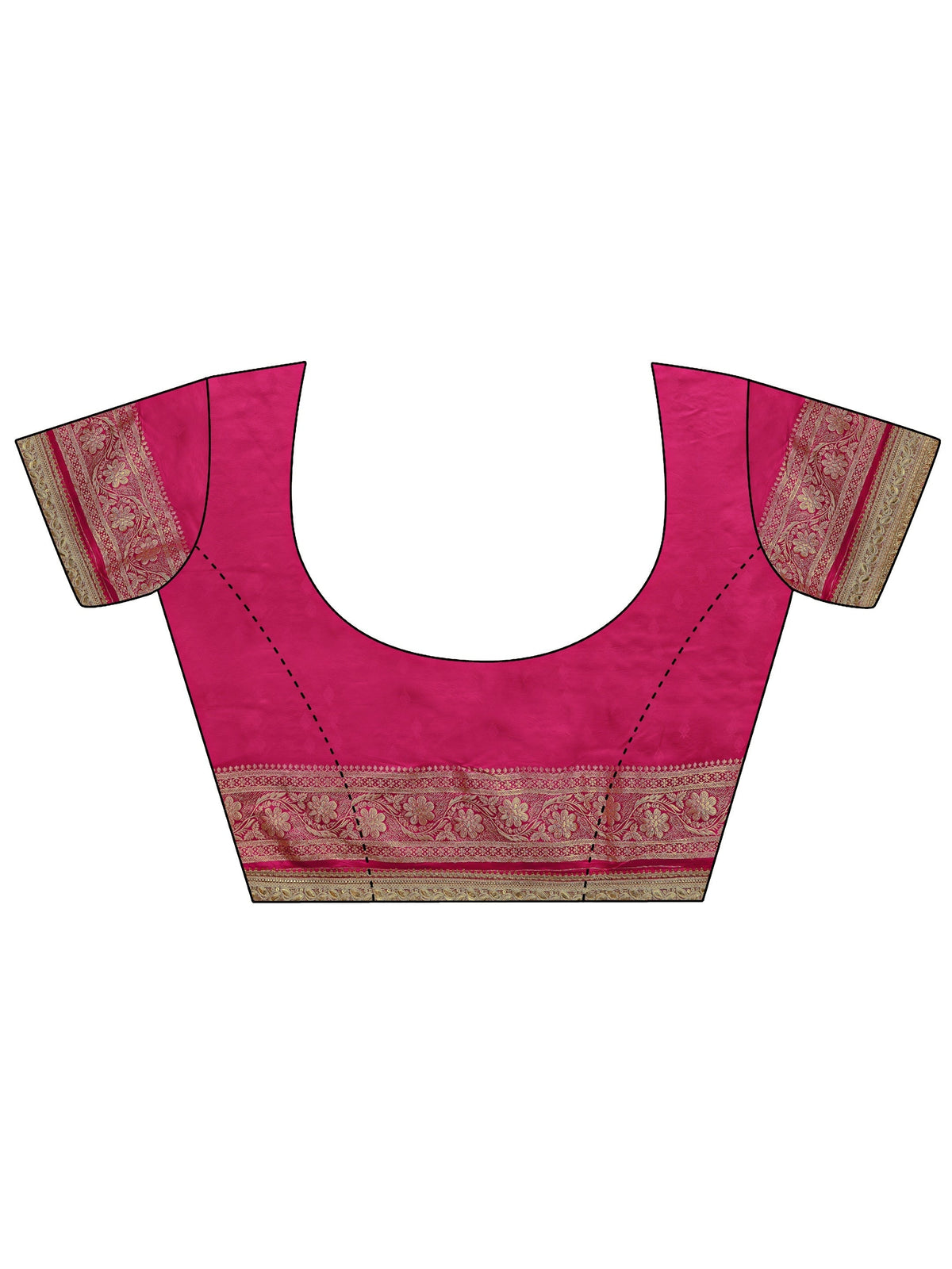 Anouk Art Pink Banarasi Silk Blend Saree With Unstitched Blouse Piece