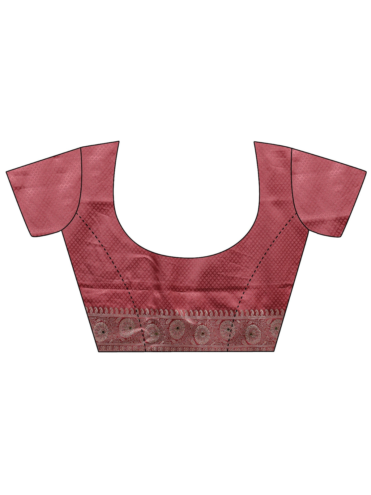 Anouk Peach Woven Design Satin Banarasi Saree With Unstitched Blouse Piece