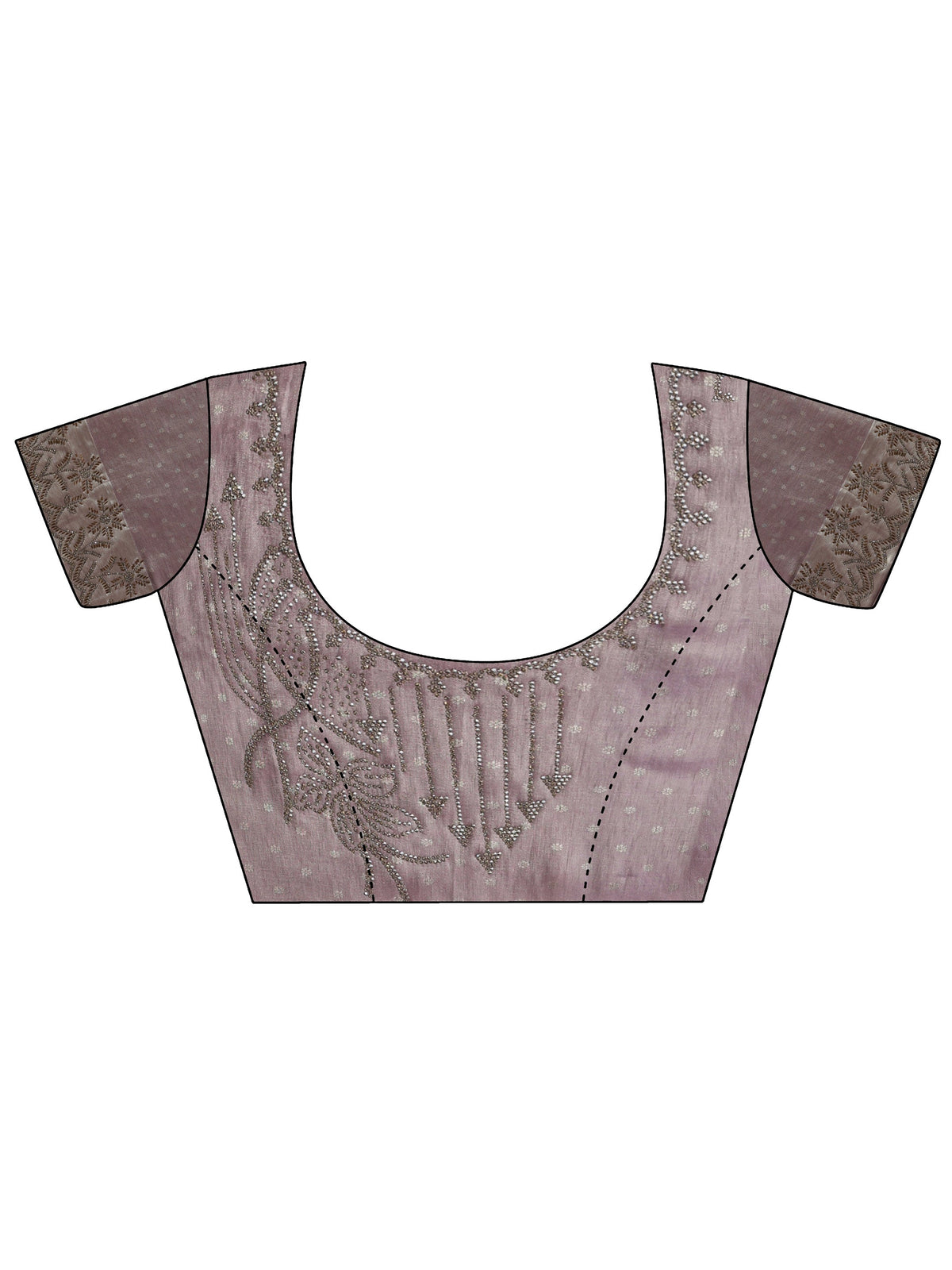 Anouk Purple Floral Embellished Silk Saree With Unstitched Blouse Piece