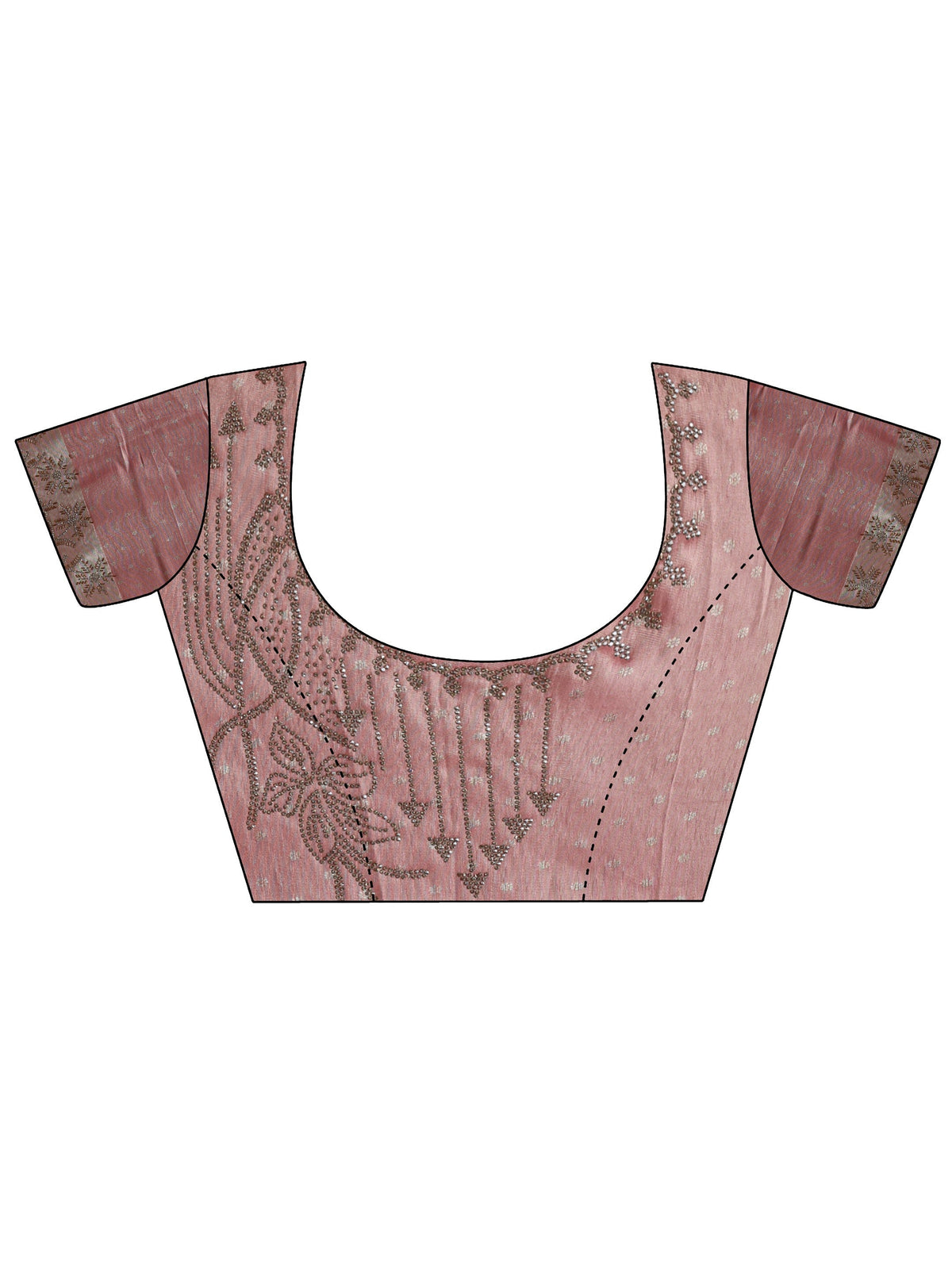 Anouk Peach Woven Design Silk Banarasi Saree With Unstitched Blouse Piece