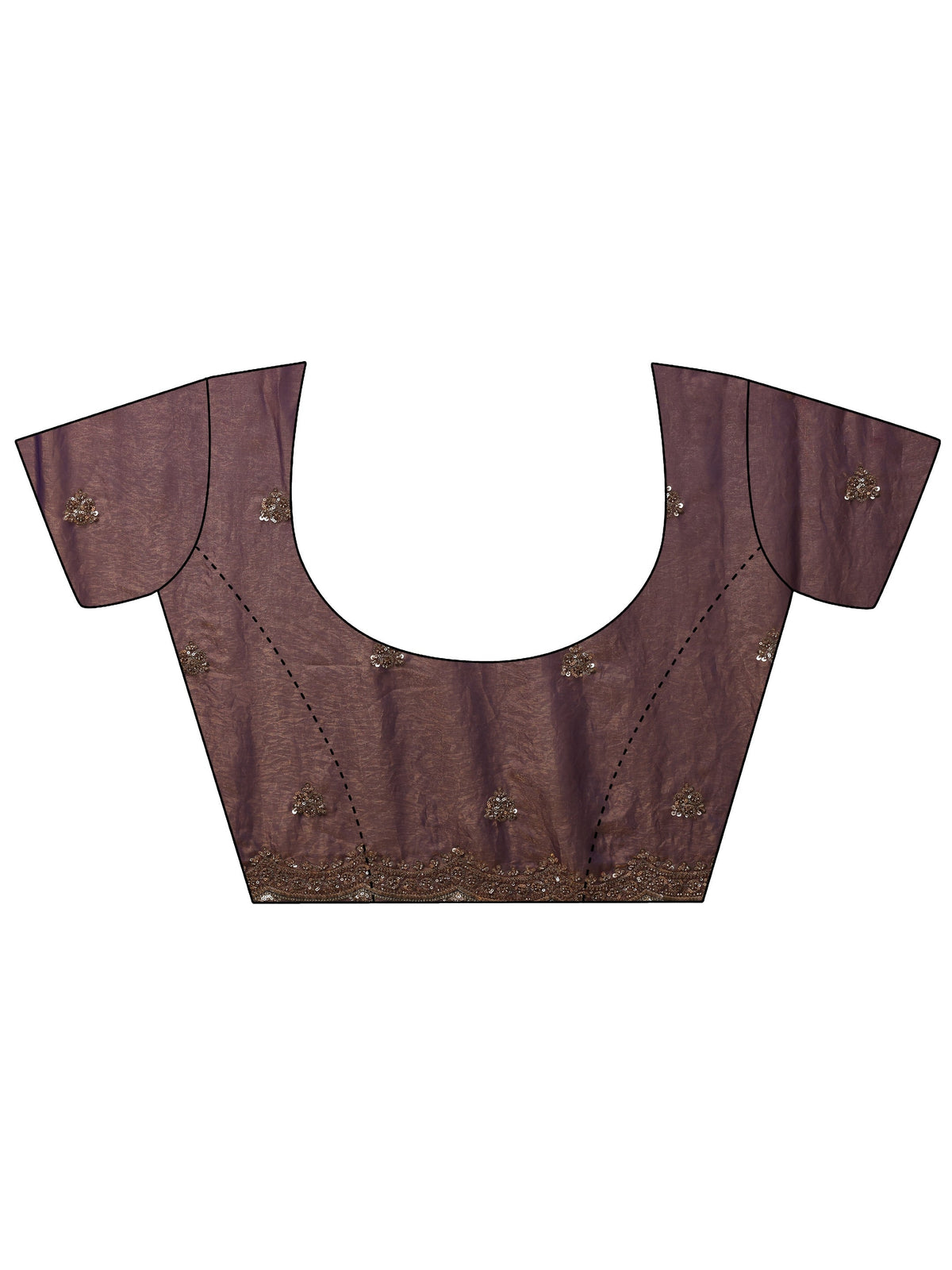 Anouk Lavender Embellished Tissue Saree With Unstitched Blouse Piece