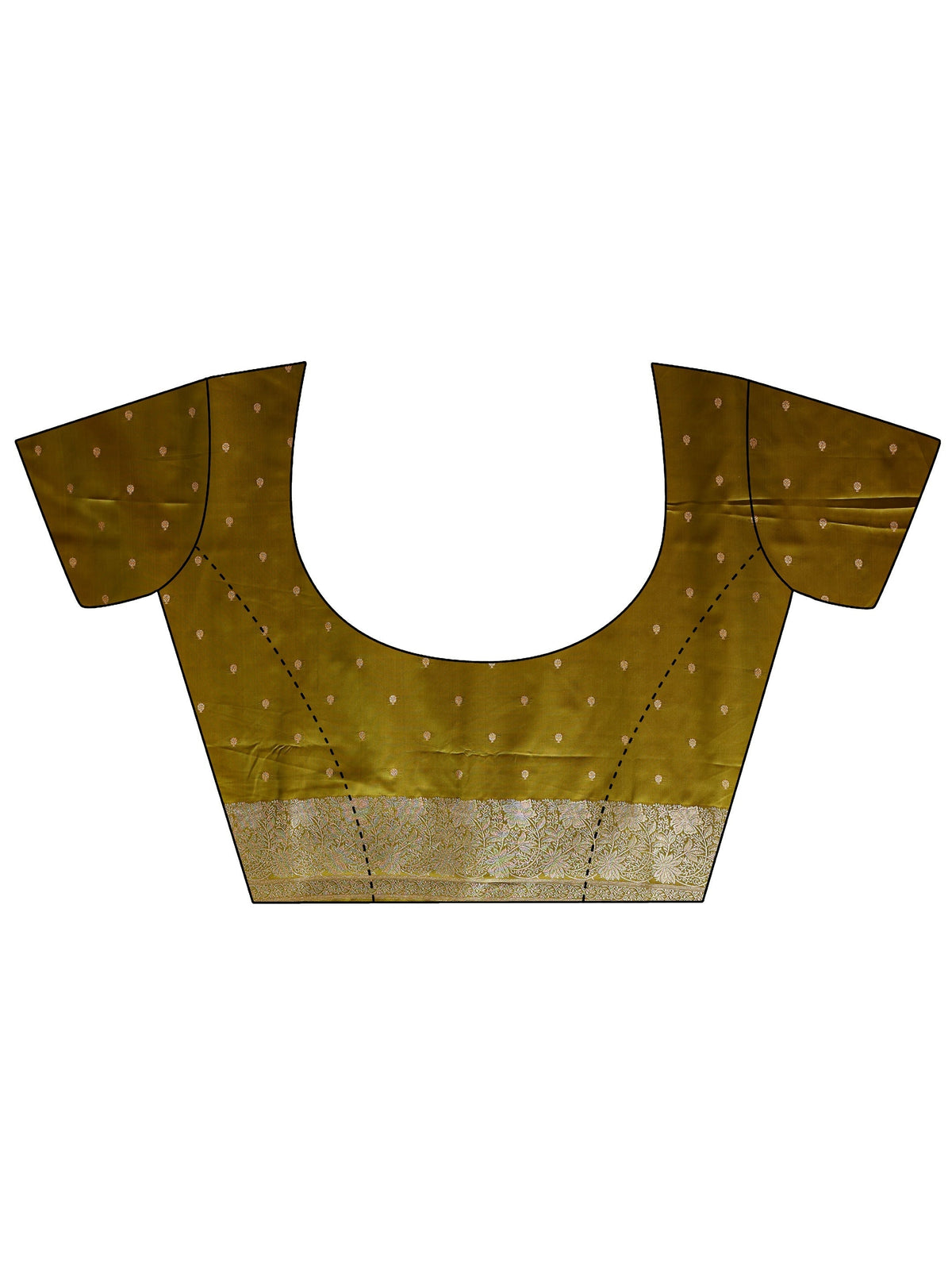 Anouk Green Floral Woven Design Silk Blend Saree With Unstitched Blouse Piece