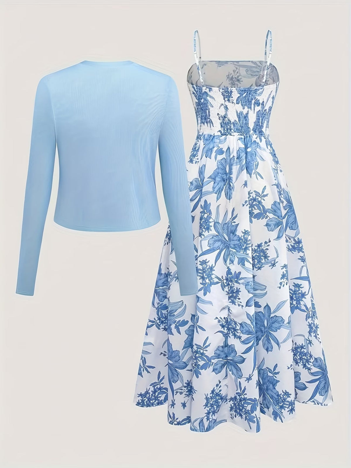 Women Elegant Top & Skirt Two-Piece Set