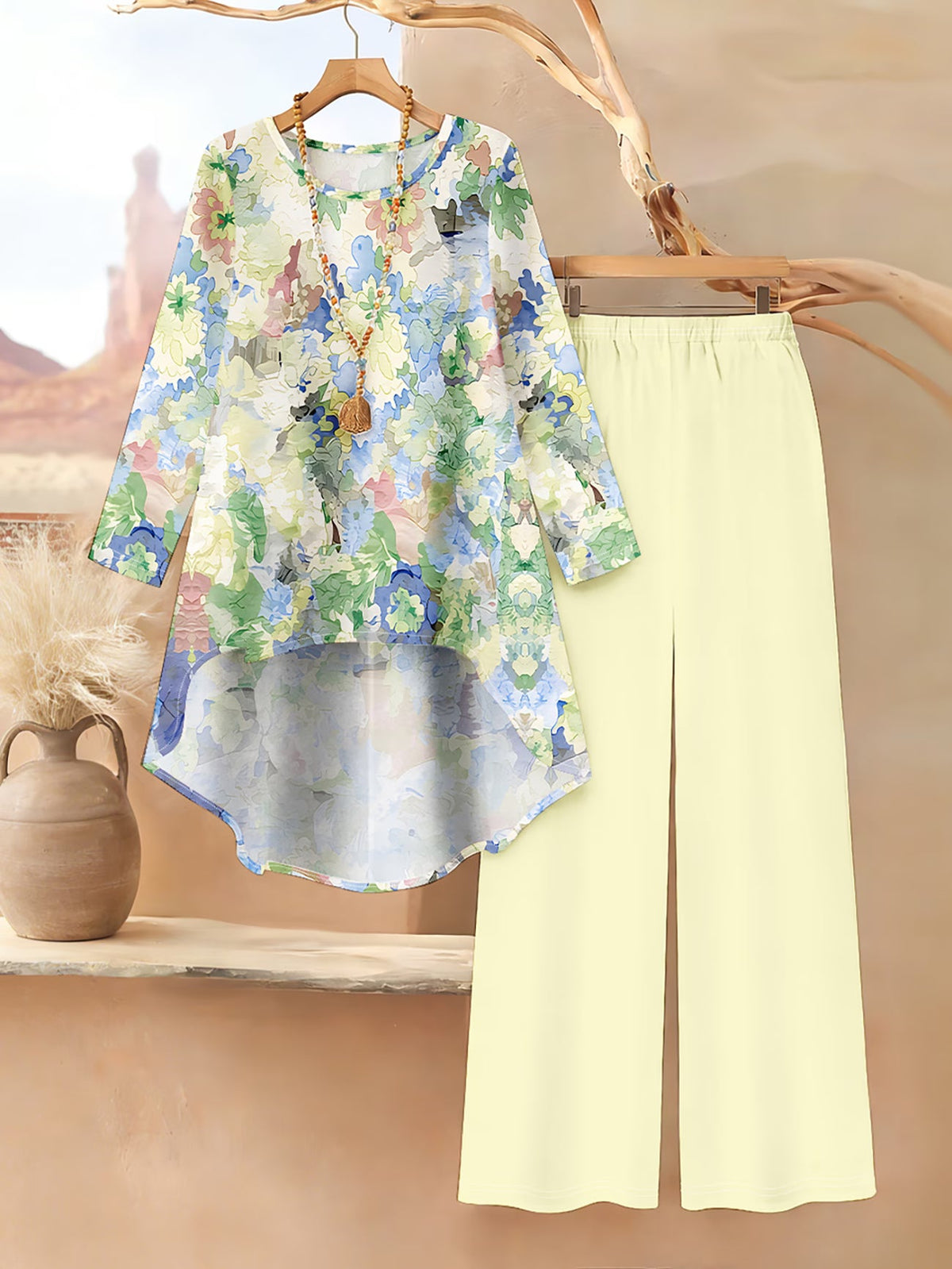 Floral Elegance Long Sleeve Co-Ord Set