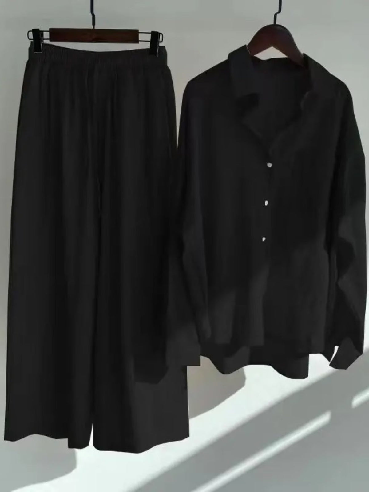 Fashionable Women’s  Cotton Slacks & Shirt Suit Set