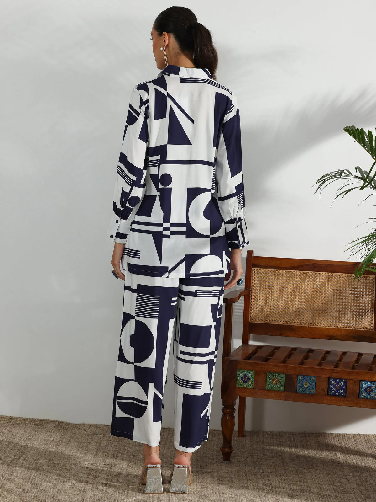 Anouk White Printed Rayon Co-Ords