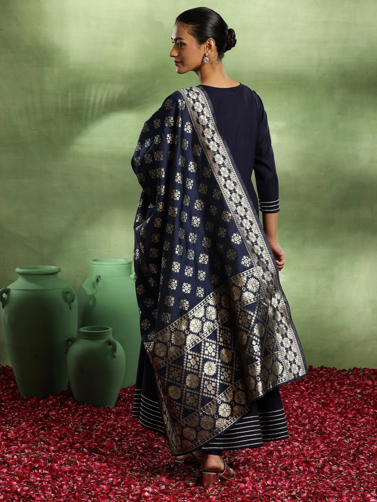 Anouk Blue Yoke Design Rayon Anarkali Suit With Dupatta