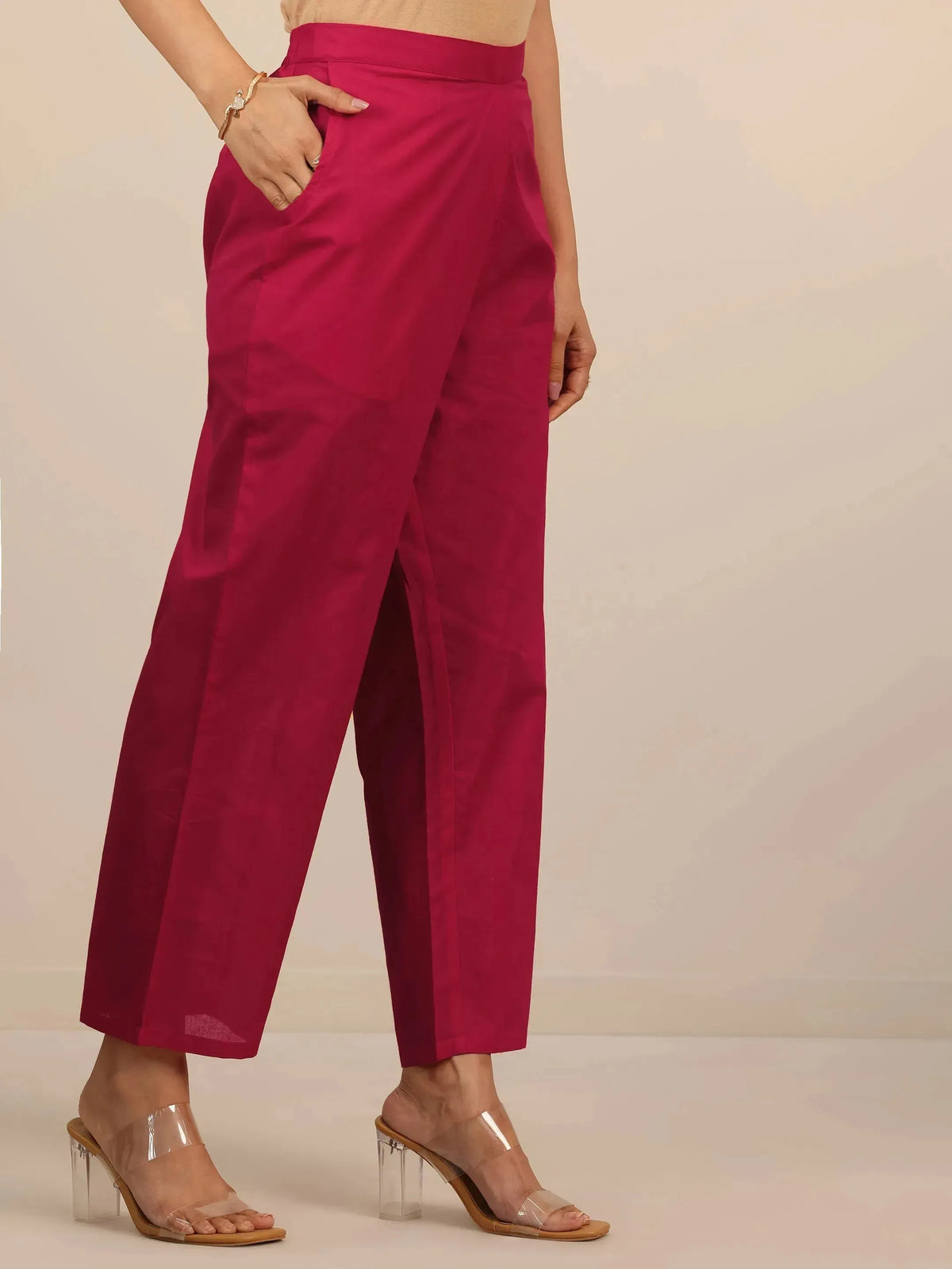 Anouk Red Embroidered Chanderi Silk Straight Suit Set With Dupatta
