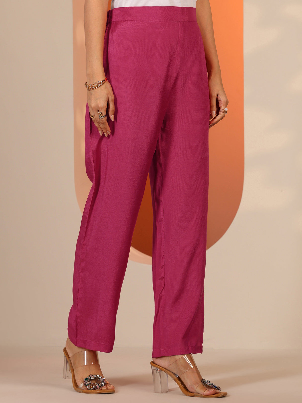 Anouk Coral Printed Muslin Straight Suit Set With Dupatta