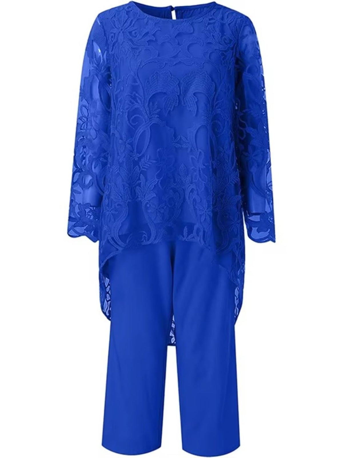 Elegant Lace Chiffon Pantsuit