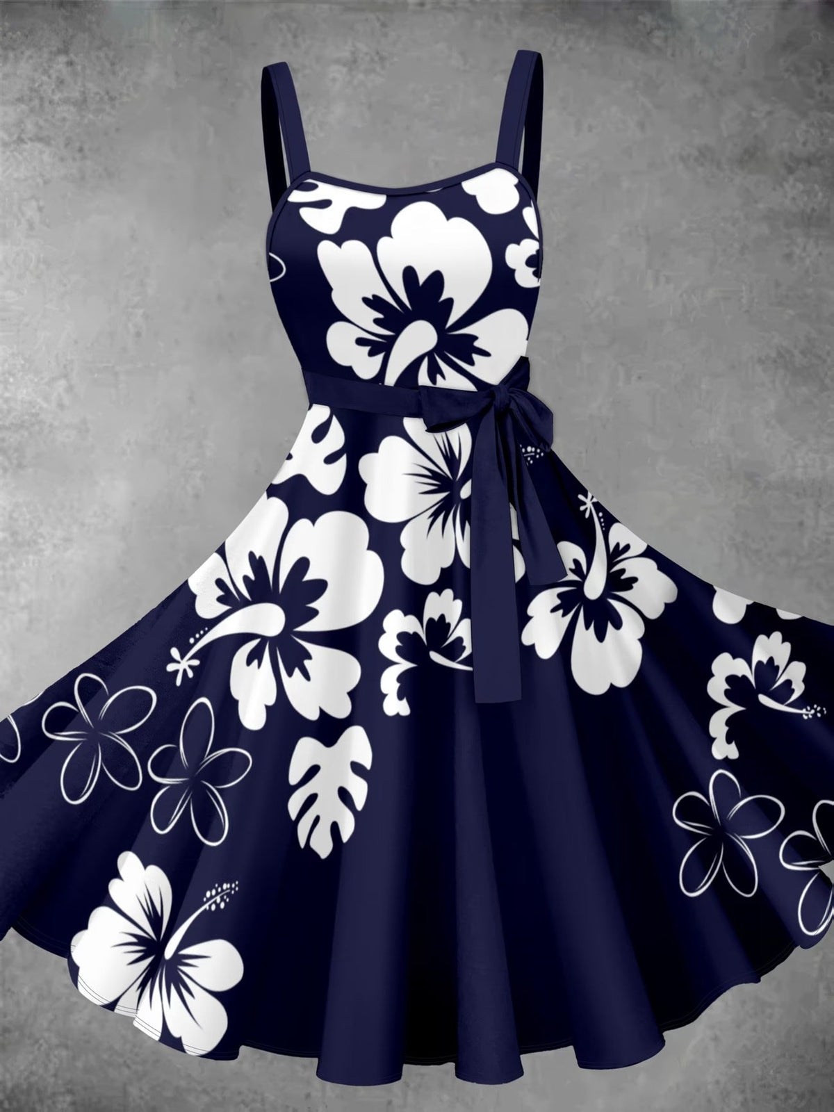Women’s Vintage Printed Dress with Solid Cardigan – Elegant 2 Piece Set