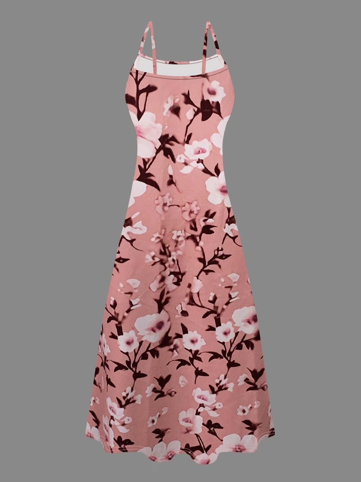 Elegant Floral Suspender Dress Set with Chic Long-Sleeve Blazer