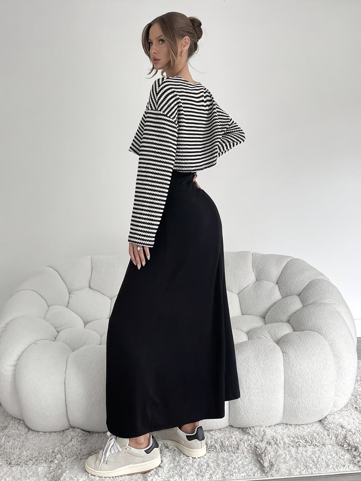 Chic Layered Stripe Dress Set