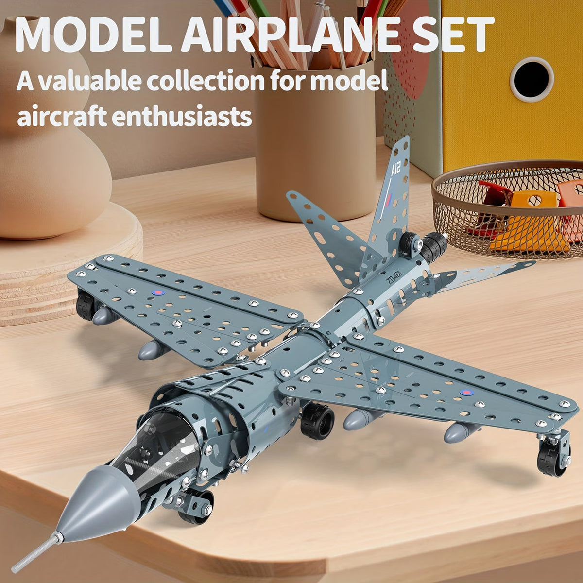 DAYS DIY Metal Jet Airplane Model Toy