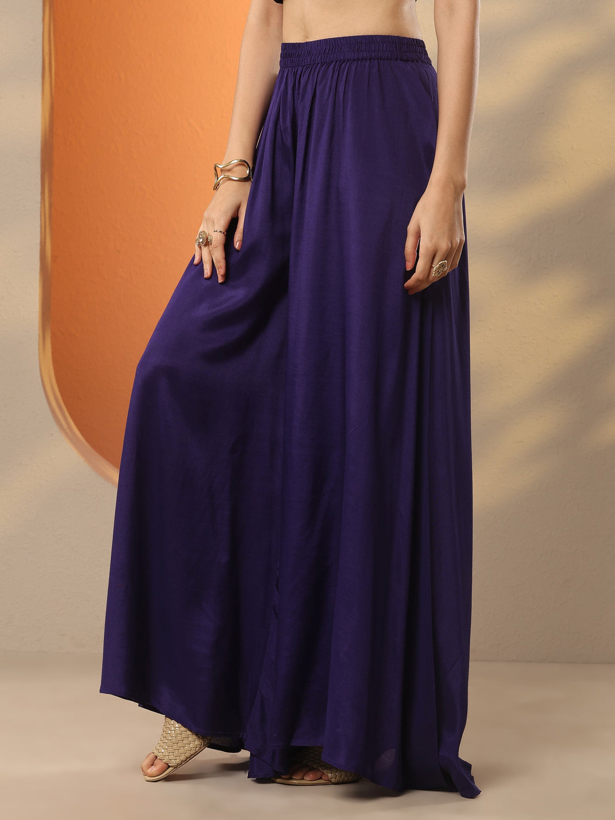 Anouk Purple Bandhani Printed A-Line Kurta Set