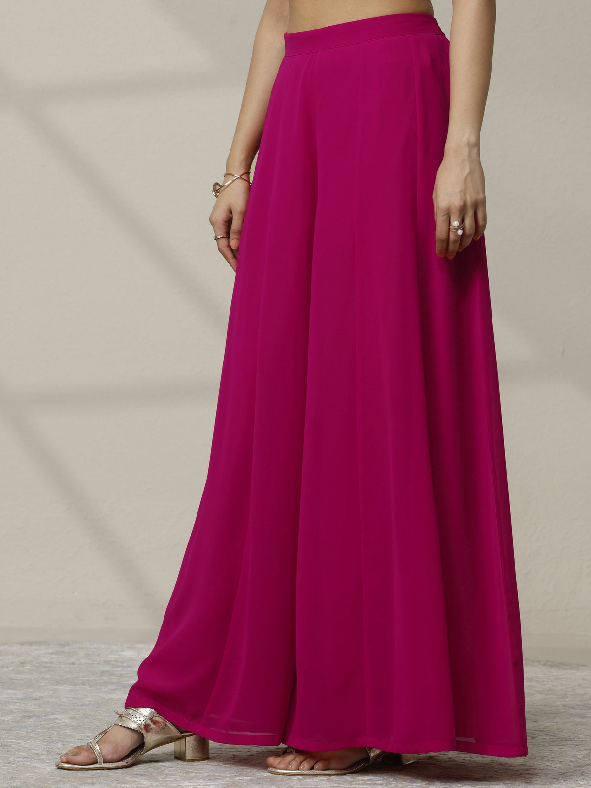 Anouk Art Pink Embroidered Silk Blend Co-Ord Set
