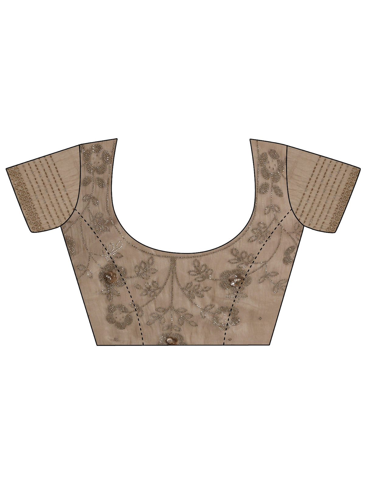 Anouk Golden Embellished Tissue Saree With Unstiched Blouse Piece