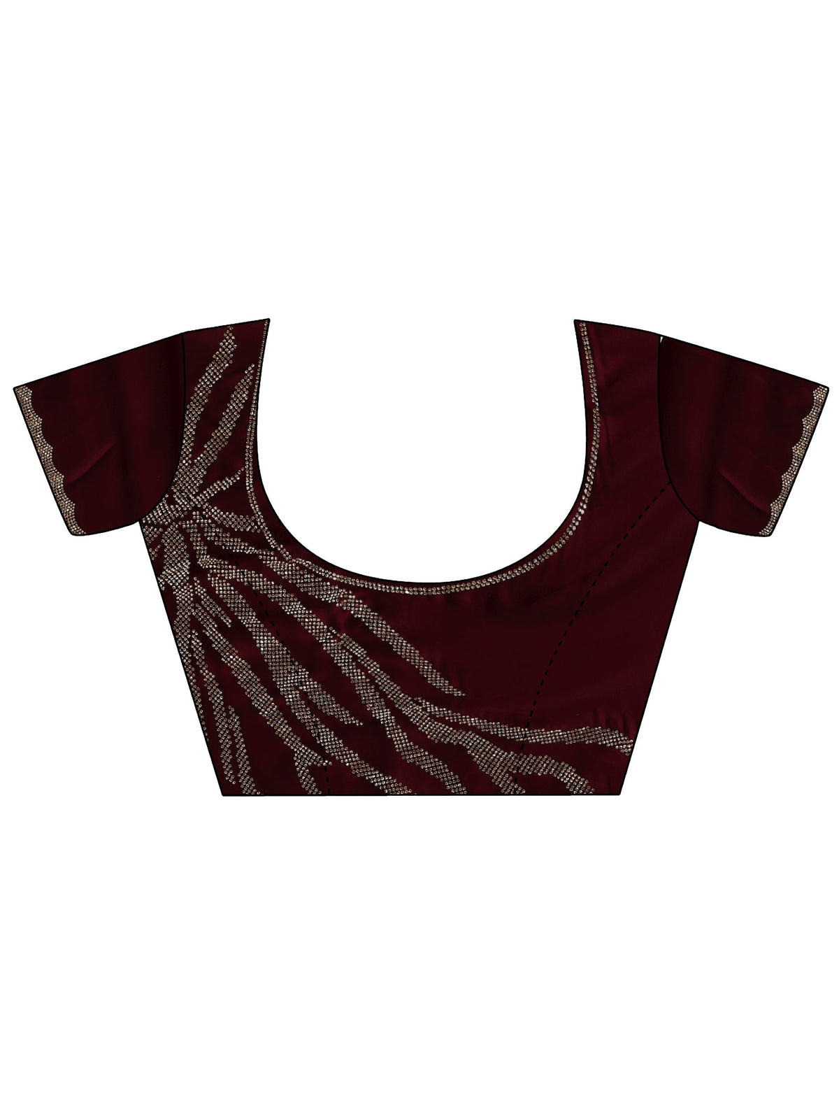 Anouk Burgundy Silk Blend Saree With Unstiched Blouse Piece