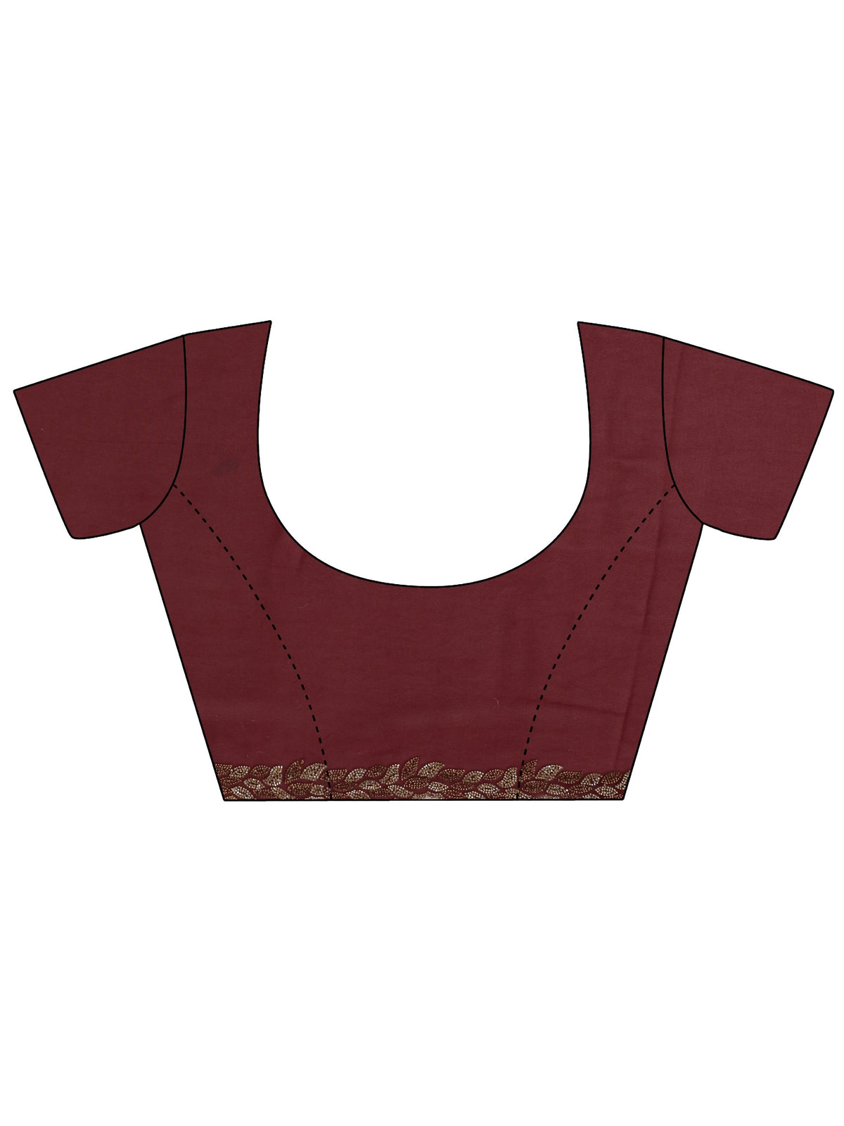 Anouk Burgundy Embellished Border Georgette Saree With Unstitched Blouse Piece