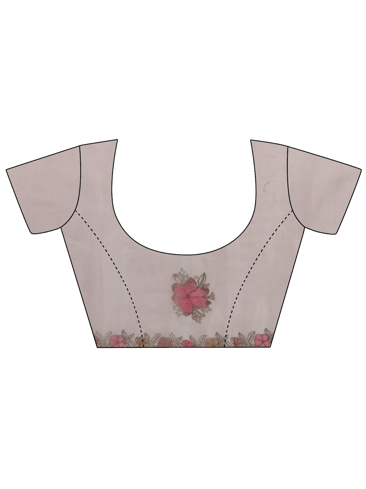 Anouk Ivory Floral Embellished Organza Sareewith Unstitched Blouse Piece
