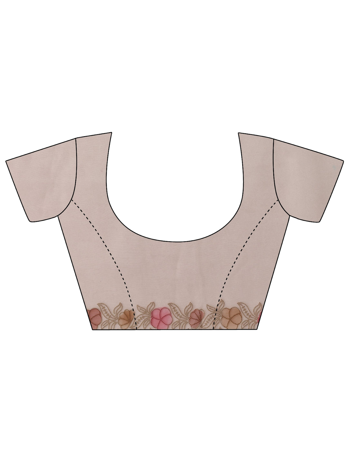 Anouk Taupe Floral Embellished Organza Saree With Unstitched Blouse Piece