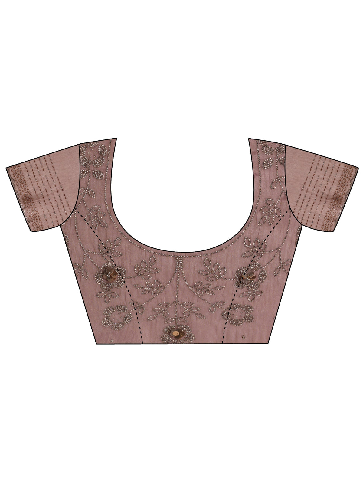 Anouk Lavender Embellished Tissue Saree With Unstiched Blouse Piece