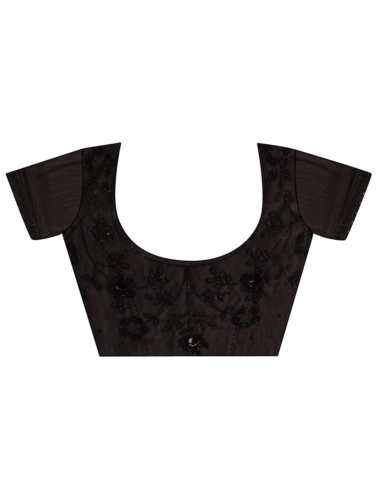 Anouk Black Embellished Tissue Saree With Unstiched Blouse Piece