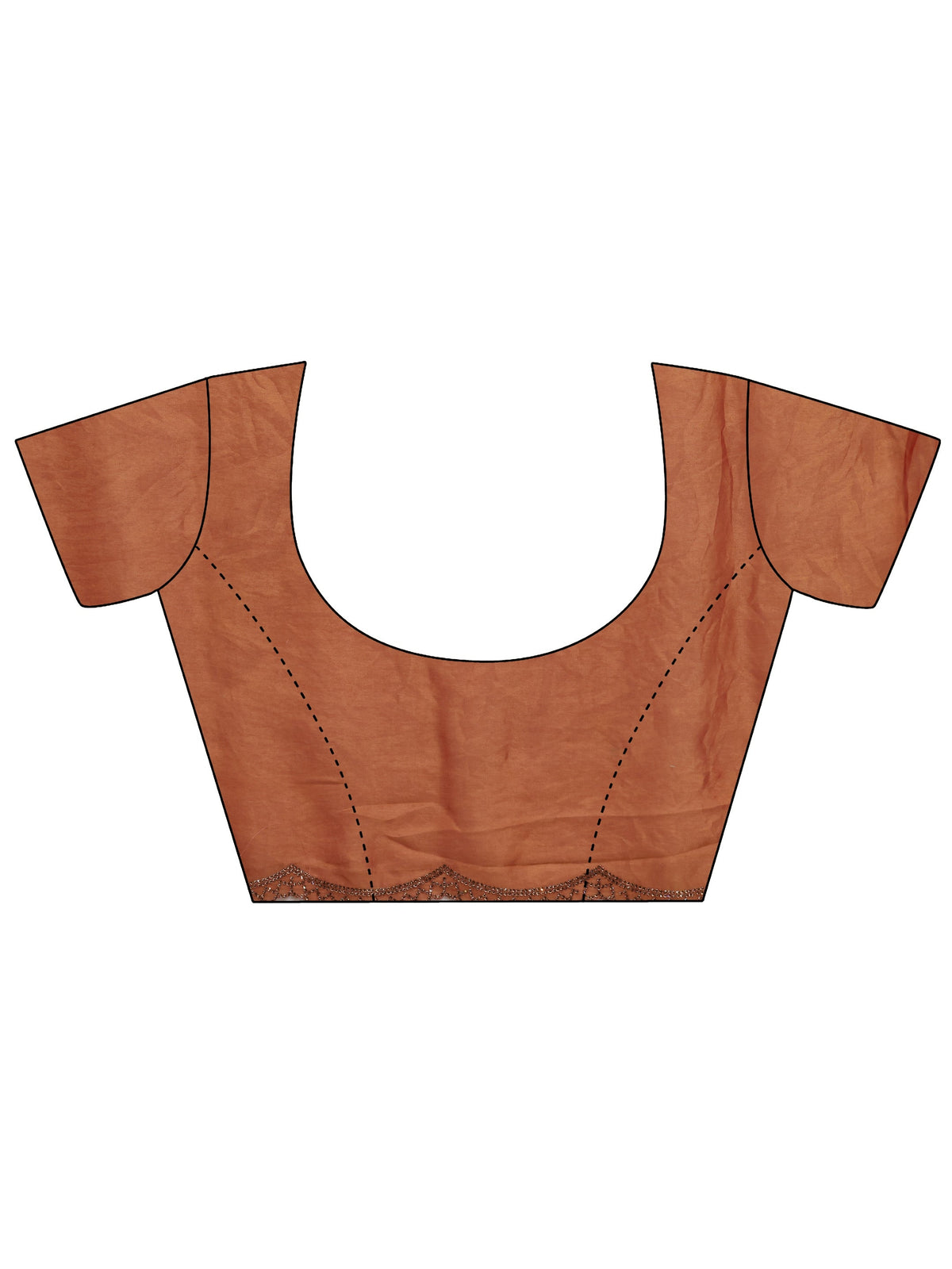 Anouk Peach Foil Printed Tissue Saree With Unstitched Blouse Piece