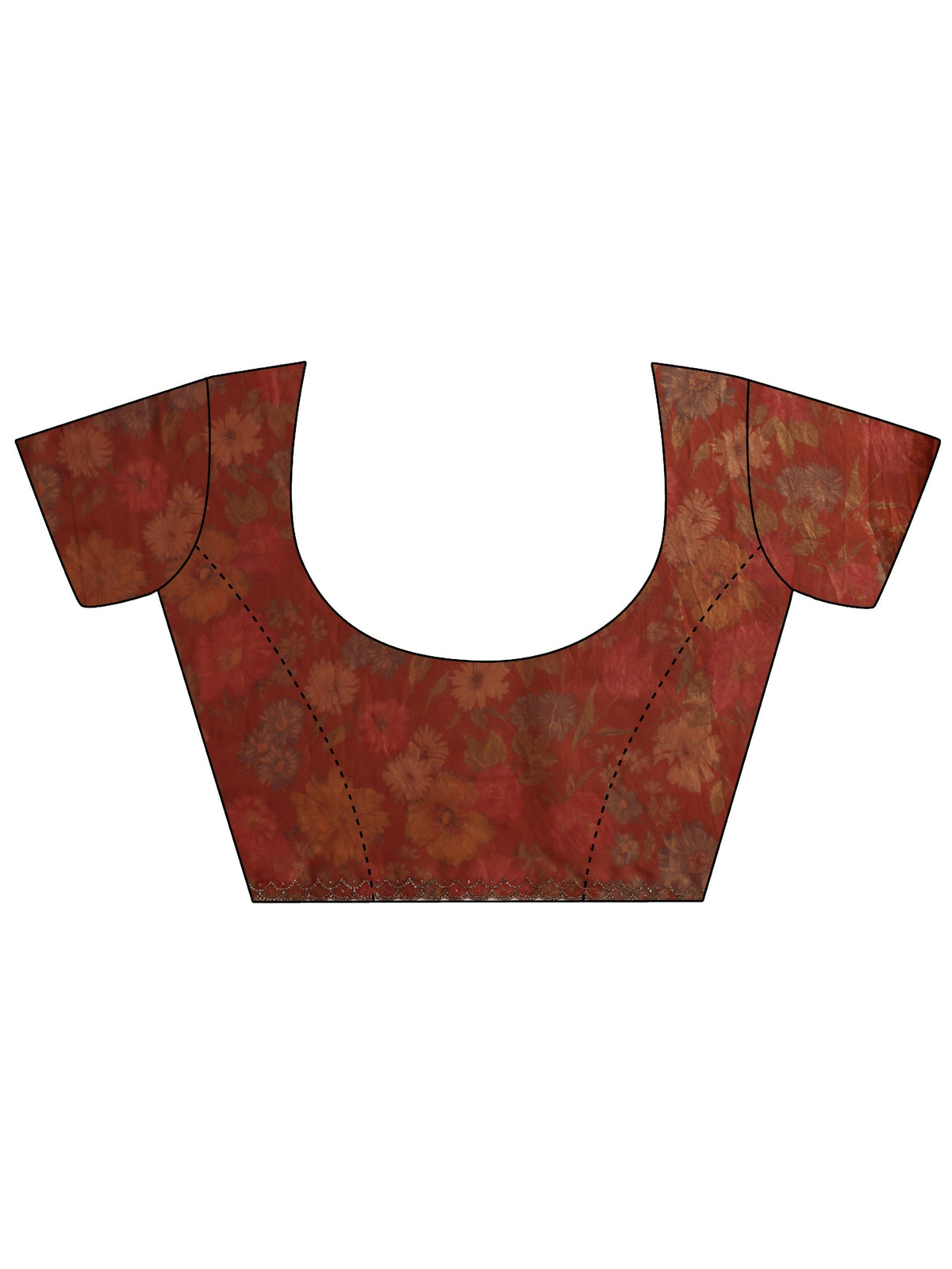 Anouk Orange Embellished Tissue Saree With Unstiched Blouse Piece