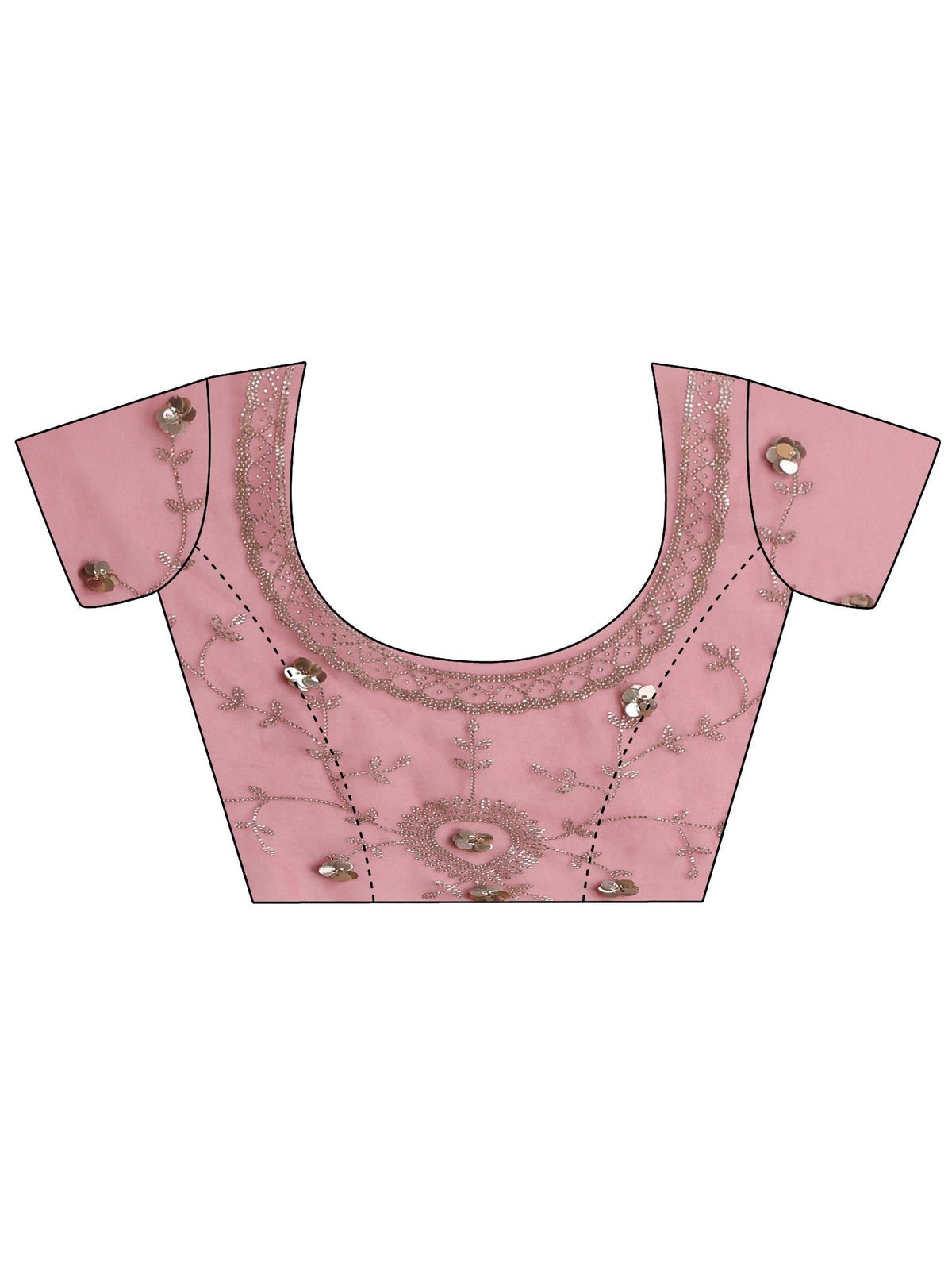 Anouk Pink Embellished Border Ombre Tissue Saree With Unstitched Blouse Piece
