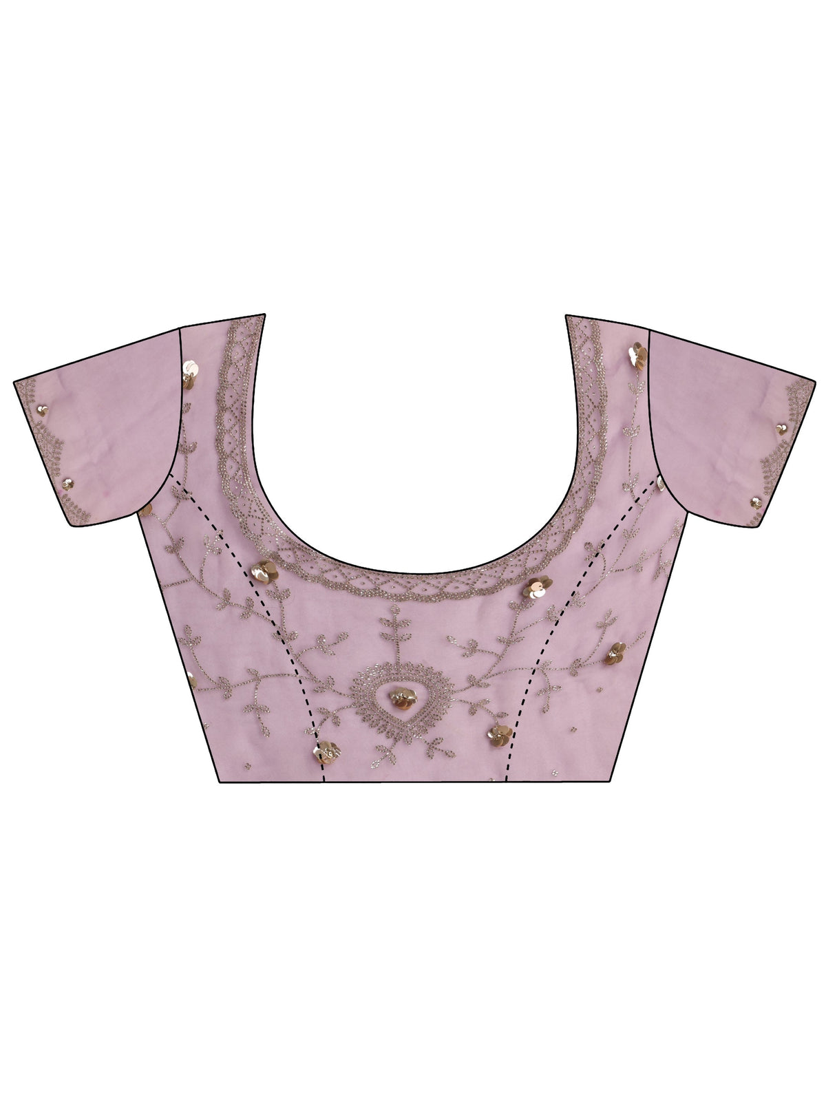 Anouk Purple Embellished Tissue Saree With Unstiched Blouse Piece