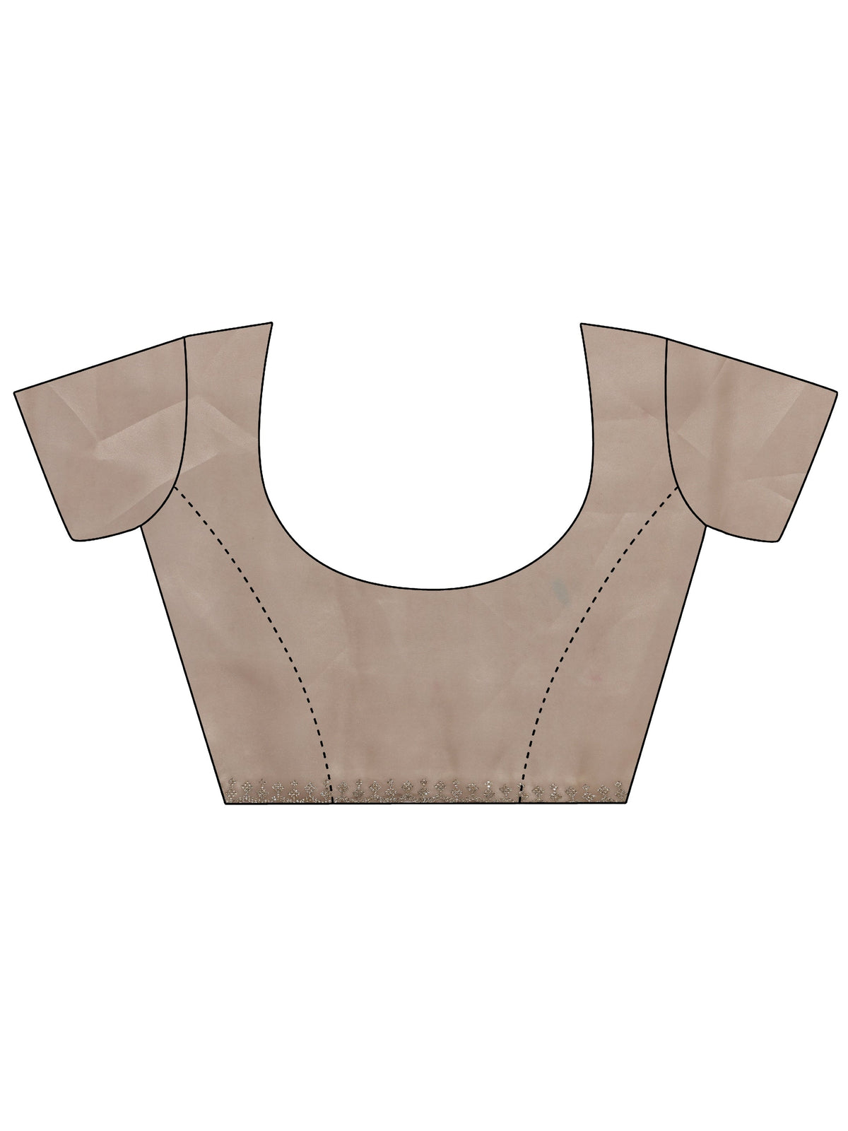 Anouk Beige Embellished Tissue Saree  With Unstitched Blouse Piece