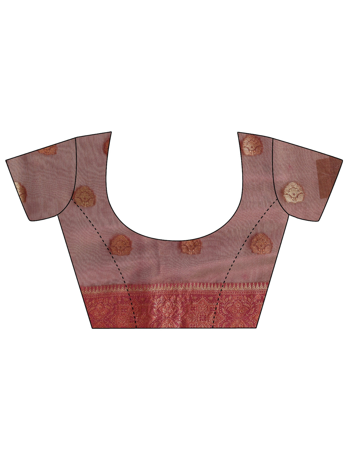 Anouk Burgundy Jacquard Woven Design Silk Blend Saree