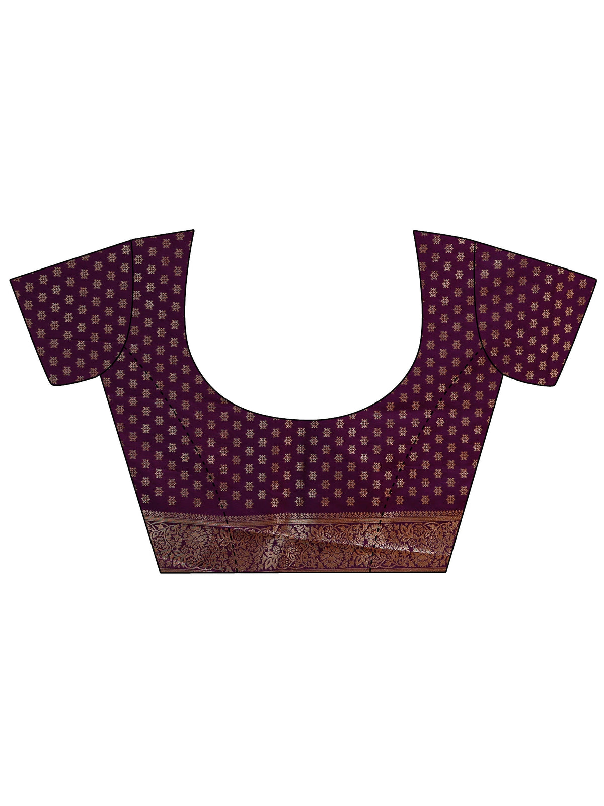 Anouk Purple Floral Woven Design Silk blend Sarees with an unstitched Blouse Piece
