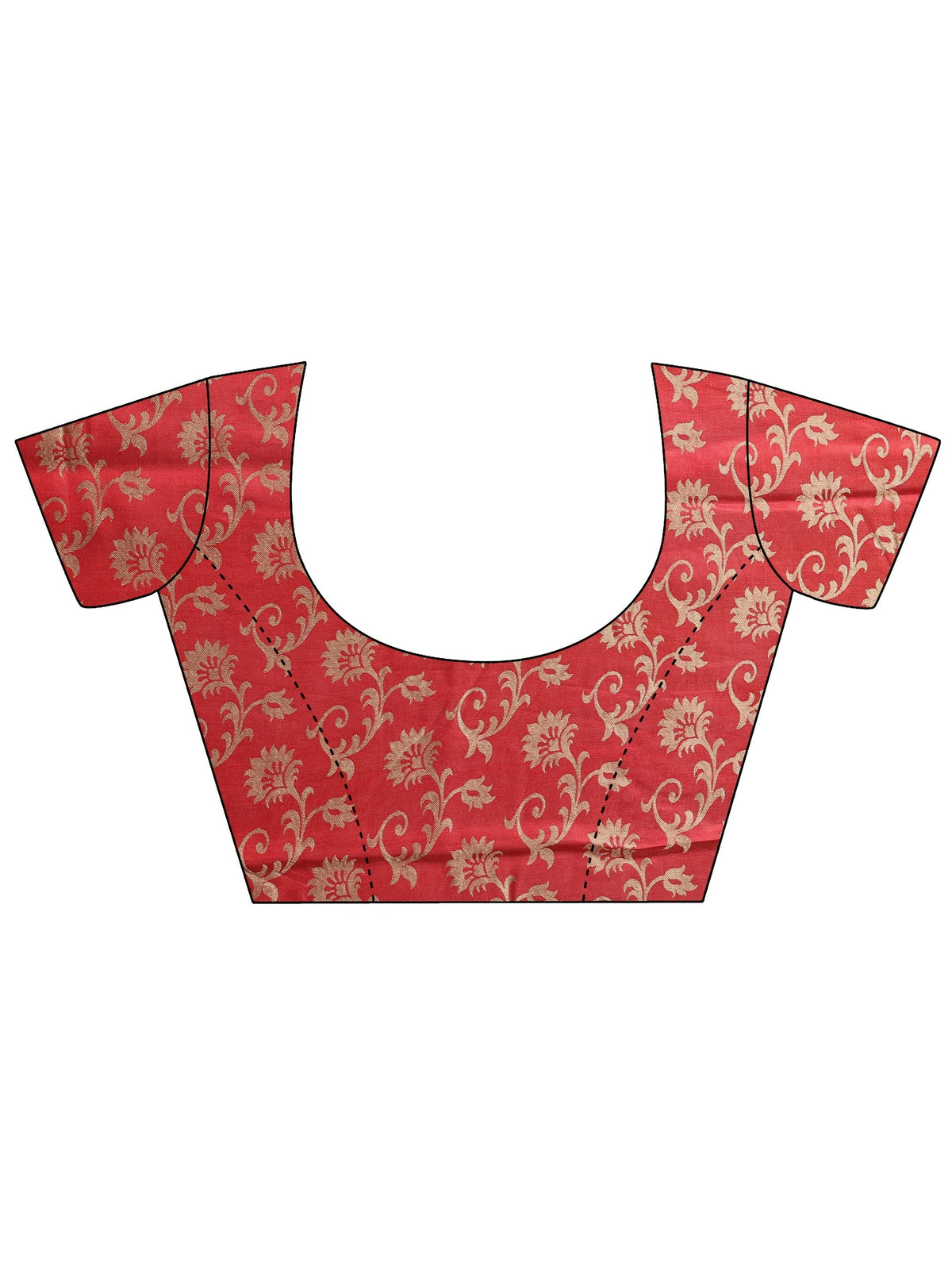 Anouk Red Floral Printed Silk Blend Tassel Saree