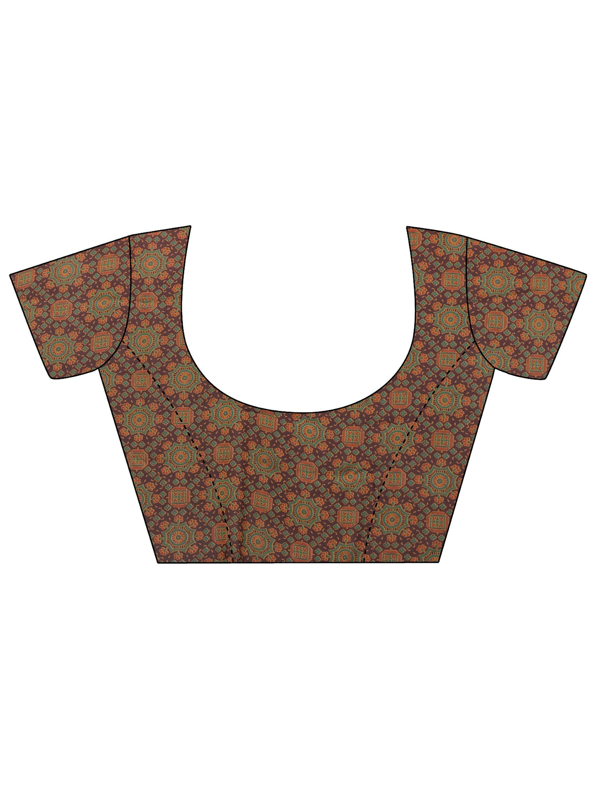 Anouk Rust Chiffon Saree with Printed Border