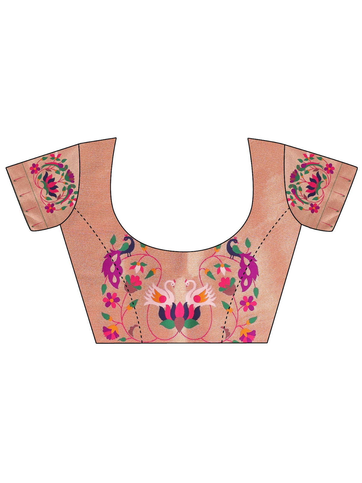 Anouk Pink Silk Blend Paithani Saree