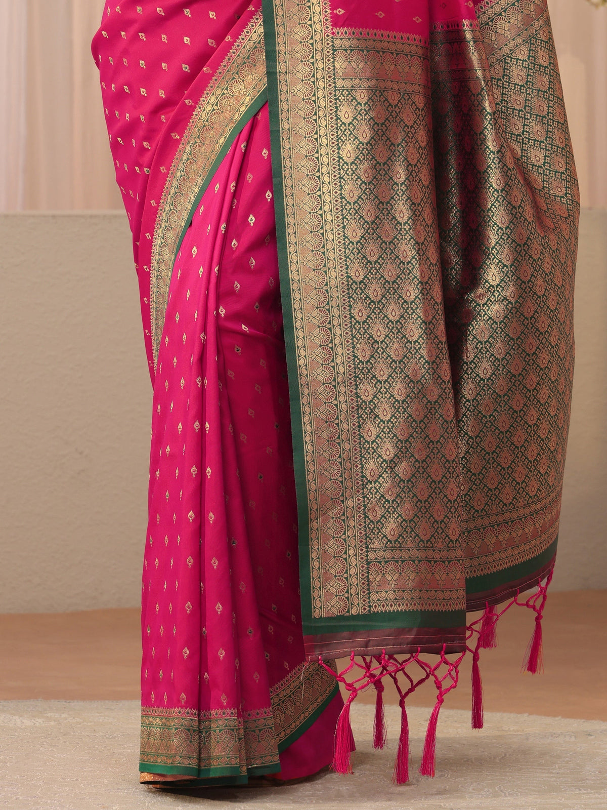 Anouk Pink Kanjeevaram Silk Blend Saree