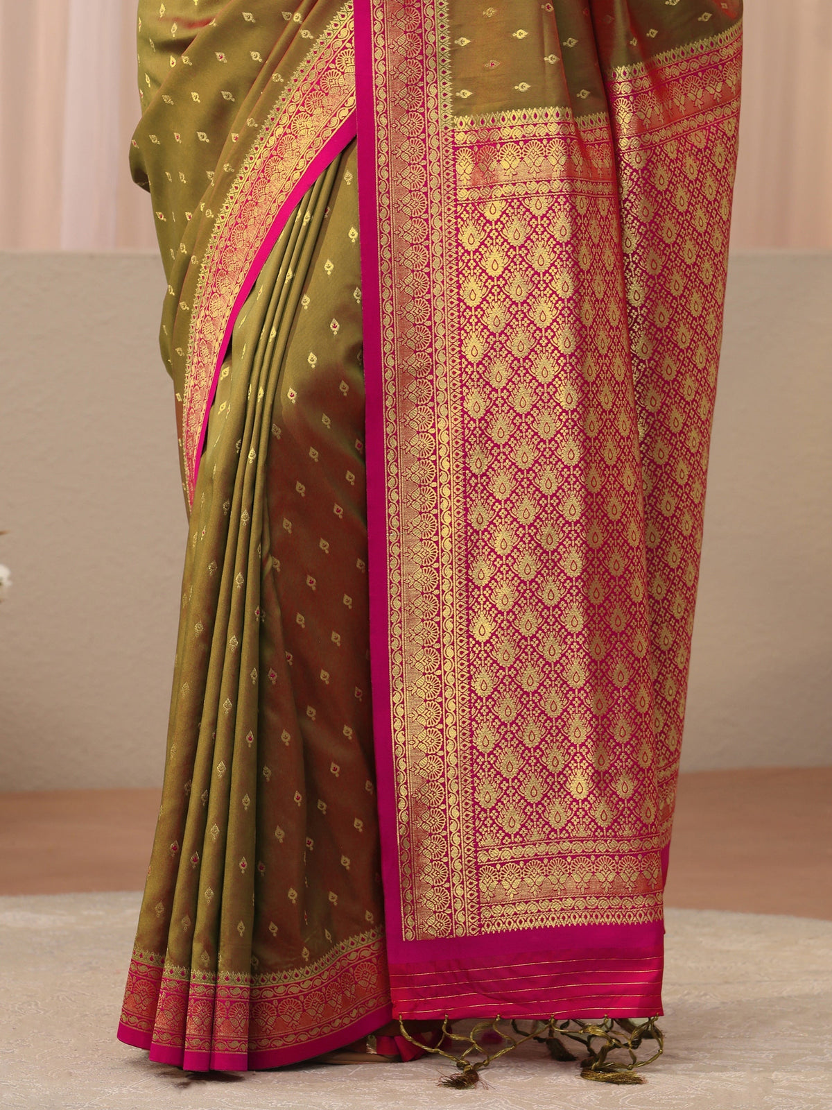 Anouk Green Kanjeevaram Silk Blend Saree