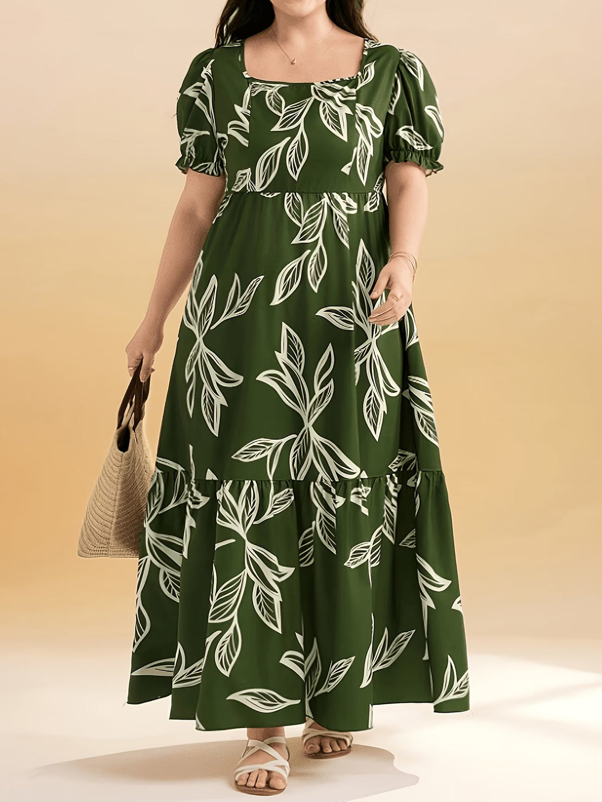 Graceful Summer Printed A-Line Maxi Dress