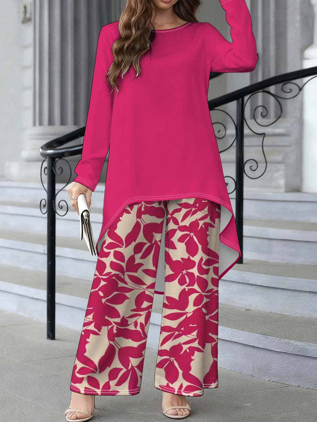 Floral Elegance Long Sleeve Co-Ord Set
