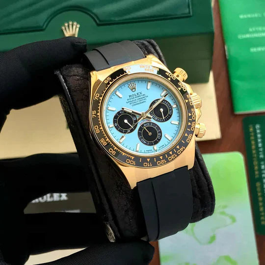Role_x Daytona Gold/Sky Belt Watch