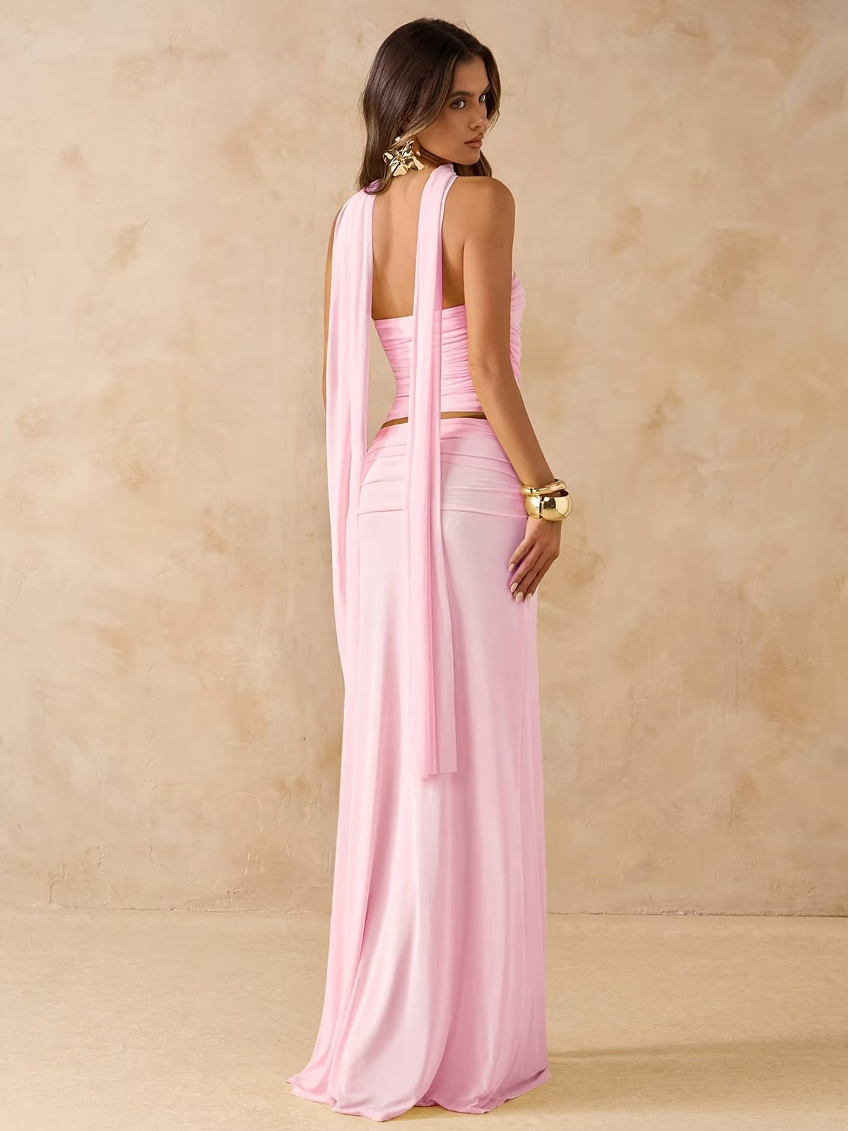 Elegant Draped Bodycon Co-Ord Set 💖